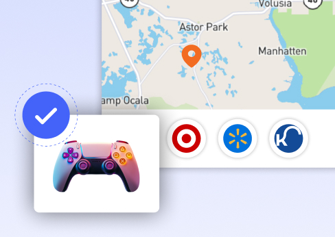 Location-aware gaming product routing to nearby retailers