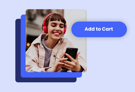 Shopper adding a product to cart while browsing on a mobile phone