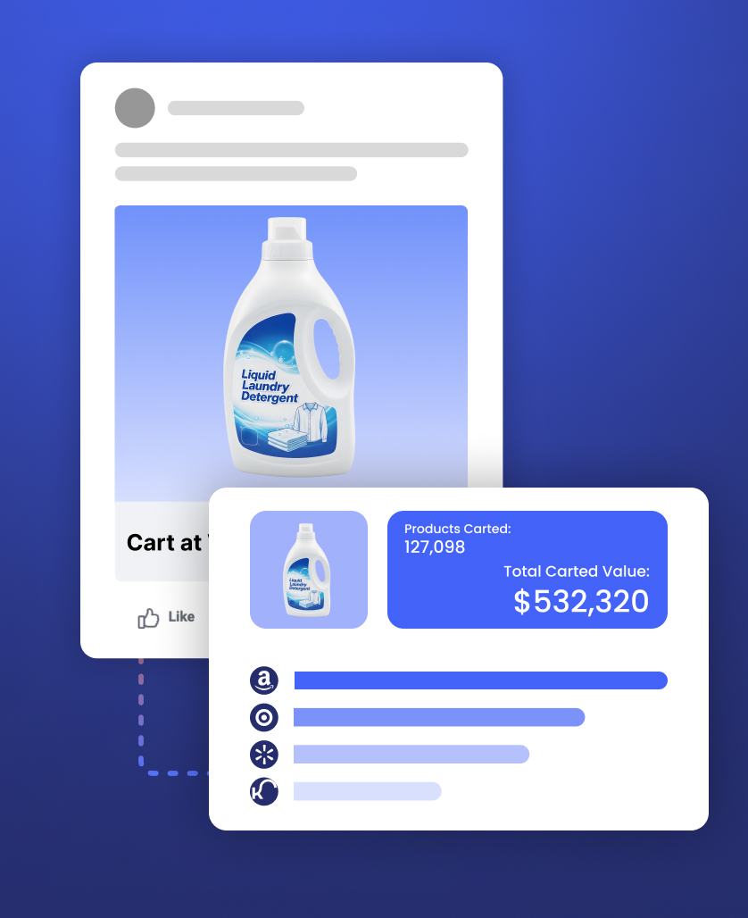 Shoppable laundry product campaign with retailer performance analytics