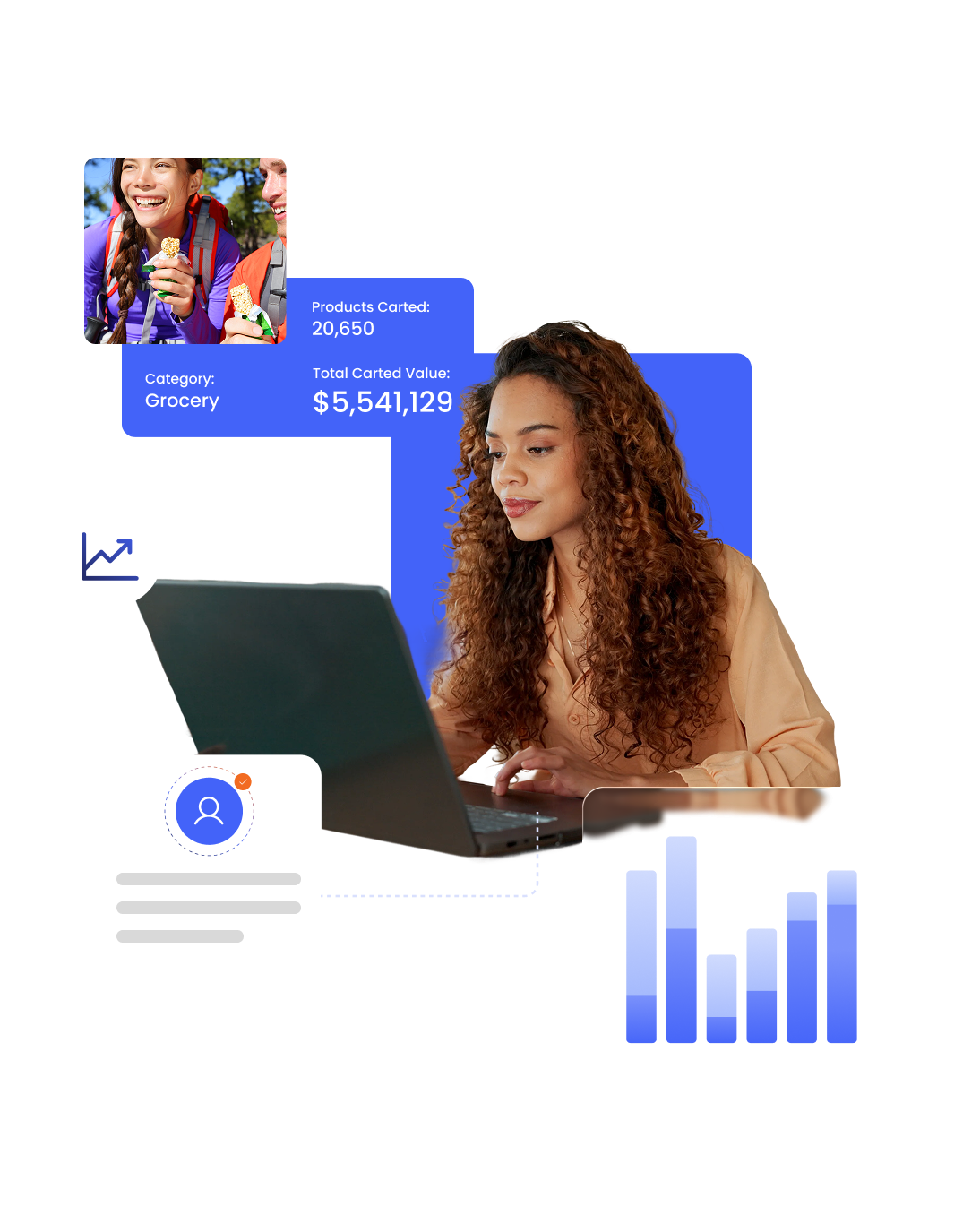 Agency marketer reviewing campaign performance and cart value analytics