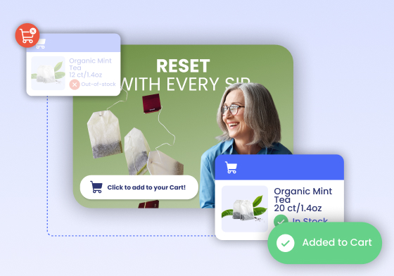 Out-of-stock tea automatically substituted with an available product and added to cart
