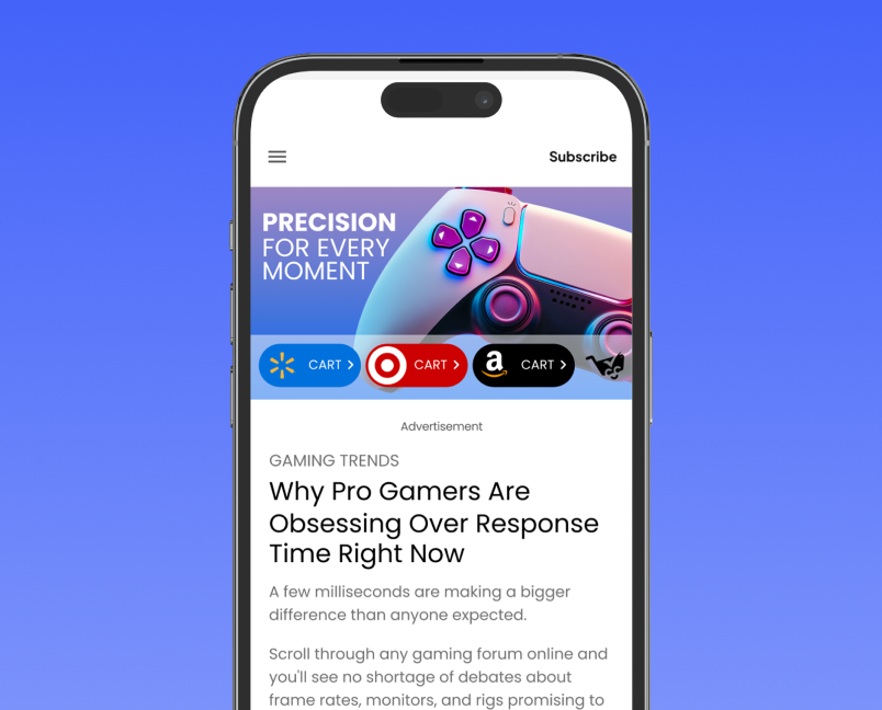 Shoppable creator video displayed on a mobile phone